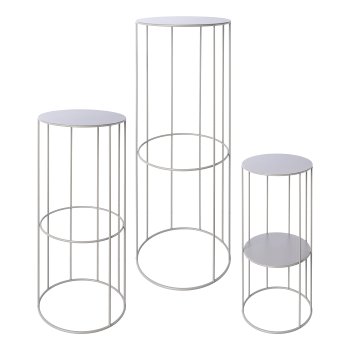 Metal planting rack w.insert set of 3 RACK, 21x45/24x57/28x70cm, grey,