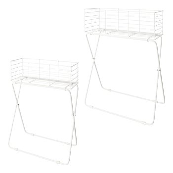 Metal plant rack standing 2 assorted GREEN TIMES, 50x24x64/60x30x72cm, white,