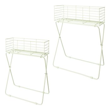 Metal plant rack standing 2 assorted GREEN TIMES, 50x24x64/60x30x72cm, light