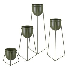 Metall Pflanzübertopf URBANUS, 4erSet auf Ständer, 20x18/24x40/24x50/24x60cm,