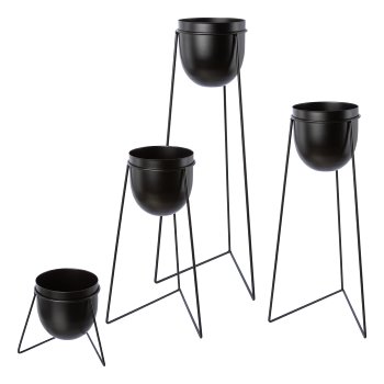Metal planter URBANUS, set of 4 on rack, 20x18/24x40/24x50/24x60cm,