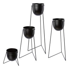 Metal planter URBANUS, set of 4 on rack, 20x18/24x40/24x50/24x60cm,