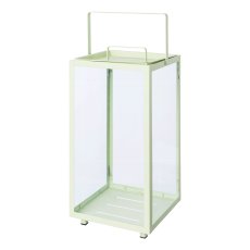 Metal lantern set of 2 SOFIA, 17x17x41/23x23x54cm, light green, 2/set