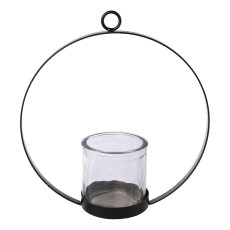 Metal ring candle holder with