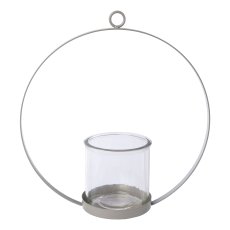 Metal ring candle holder with