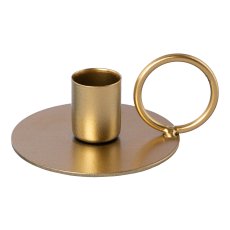 Metal candle holder with handle RIGA, 4x8x10cm, gold