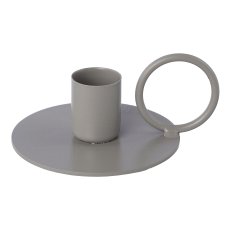 Metal candle holder with handle RIGA, 4x8x10cm, gray