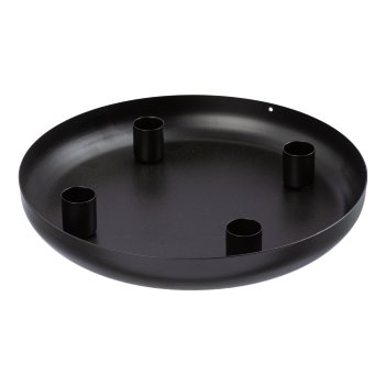 Metal plate 4pcs candle holder MURCIA, 24x3,5cm, black
