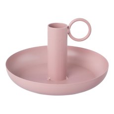 Metal candle holder w.handle WUZZ, 6x13x13cm, pink