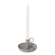 Metal candle holder with handle WUZZ, 6x13x13cm, grey