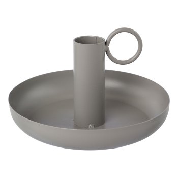 Metal candle holder with handle WUZZ, 6x13x13cm, grey