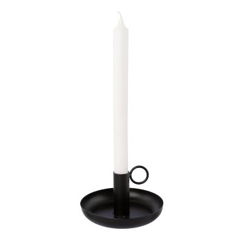 Metal candle holder with handle WUZZ, 6x13x13cm, black