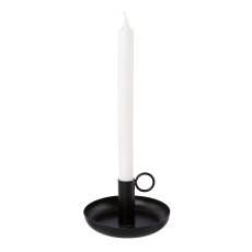 Metal candle holder with handle WUZZ, 6x13x13cm, black