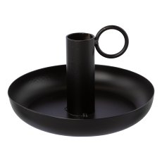 Metal candle holder with handle WUZZ, 6x13x13cm, black