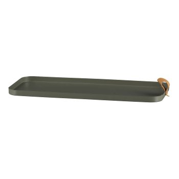 Metall Tablett CORNELIA, rechteckig, 2er Set, 40x17x1,5/30x12x1,5cm, moos