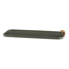 Metall Tablett CORNELIA, rechteckig, 2er Set, 40x17x1,5/30x12x1,5cm, moos