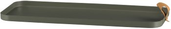 Metall Tablett CORNELIA, rechteckig, 2er Set, 40x17x1,5/30x12x1,5cm, moos
