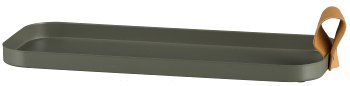 Metall Tablett CORNELIA, rechteckig, 2er Set, 40x17x1,5/30x12x1,5cm, moos