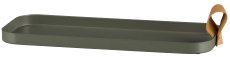 Metall Tablett CORNELIA, rechteckig, 2er Set, 40x17x1,5/30x12x1,5cm, moos