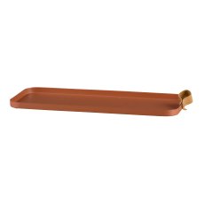 Metall Tablett CORNELIA, rechteckig, 2er Set, 40x17x1,5/30x12x1,5cm, zimt