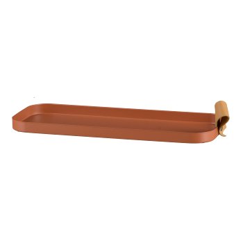 Metall Tablett CORNELIA, rechteckig, 2er Set, 40x17x1,5/30x12x1,5cm, zimt
