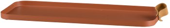 Metall Tablett CORNELIA, rechteckig, 2er Set, 40x17x1,5/30x12x1,5cm, zimt