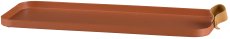 Metall Tablett CORNELIA, rechteckig, 2er Set, 40x17x1,5/30x12x1,5cm, zimt