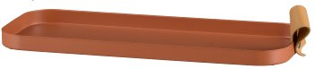 Metall Tablett CORNELIA, rechteckig, 2er Set, 40x17x1,5/30x12x1,5cm, zimt
