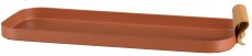 Metall Tablett CORNELIA, rechteckig, 2er Set, 40x17x1,5/30x12x1,5cm, zimt