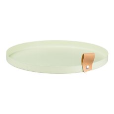 Metal plate CORNELIA, round, set of 2, 30x30x2.5/25x25x2cm, light green