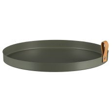 Metal plate CORNELIA, round, set of 2, 30x30x2,5/25x25x2cm, moss