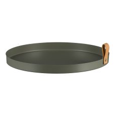 Metal plate CORNELIA, round, set of 2, 30x30x2,5/25x25x2cm, moss