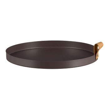 Metal plate round set of 2 CORNELIA, 30x30x2,5/25x25x2cm, dark brown