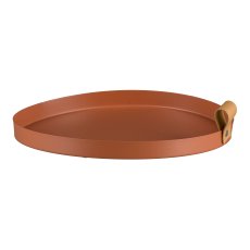 Metal plate CORNELIA, round, set of 2, 30x30x2,5/25x25x2cm, cinnamon