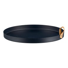 Metall Teller rund 2erSet CORNELIA, 30x30x2,5/25x25x2cm, mitternachtsblau, LEPURO
