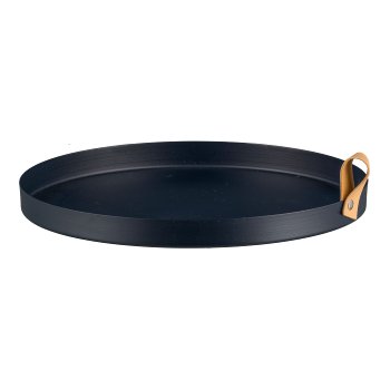Metall Teller rund 2erSet CORNELIA, 30x30x2,5/25x25x2cm, mitternachtsblau, LEPURO