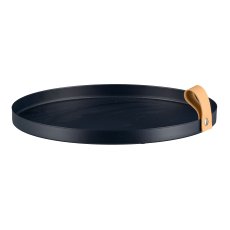 Metall Teller rund 2erSet CORNELIA, 30x30x2,5/25x25x2cm, mitternachtsblau, LEPURO