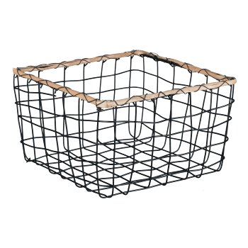 Metal wire basket square set of 3 STOCKS, 25x25x15/20x20x12,5/15x15x10cm