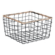 Metal wire basket square set of 3 STOCKS, 25x25x15/20x20x12,5/15x15x10cm