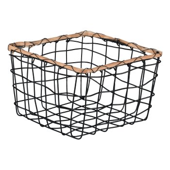 Metal wire basket square set of 3 STOCKS, 25x25x15/20x20x12,5/15x15x10cm