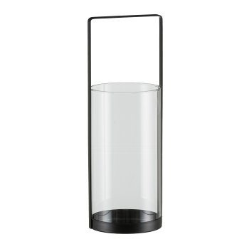 Metal windproof frame, w.glass 10x10x30cm, black