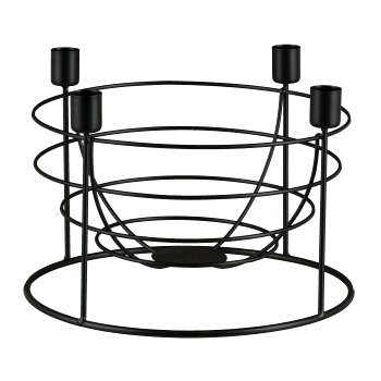 Metal planter, 4 candle holders, STALE 26x26x18cm, black, LEPURO