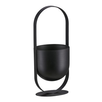 Metal planter in frame, PLATO 12x12x31cm, black, LEPURO
