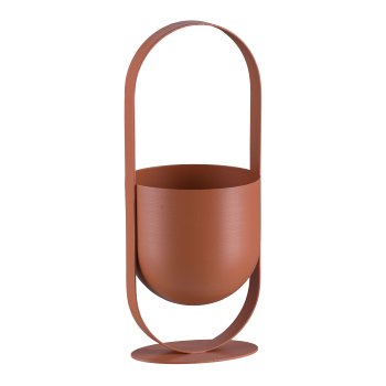 Metal planter in frame, PLATO 12x12x31cm, cinnamon, LEPURO