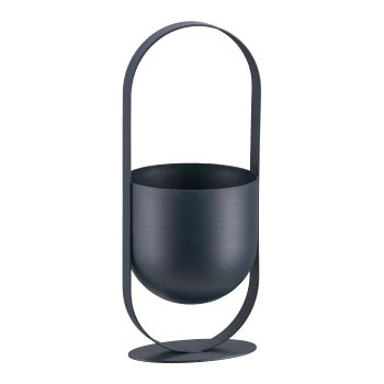 Metal planter in frame, PLATO 12x12x31cm, midnight blue, LEPURO