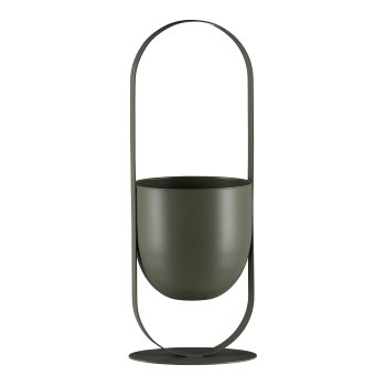 Metal planter in frame, PLATO 14x14x41cm, moss, LEPURO