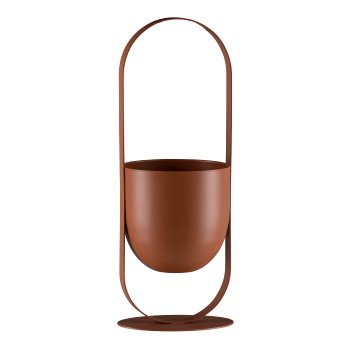 Metal planter in frame, PLATO 14x14x41cm, cinnamon, LEPURO