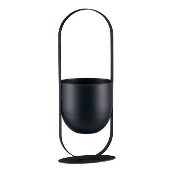 Metal planter in frame, PLATO 14x14x41cm, midnight blue, LEPURO