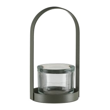 Metal frame, for glass lantern 9x9x16cm, moss, LEPURO