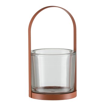 Metall Rahmen, für Glas Windlicht 13x13x24cm, Zimt, LEPURO
